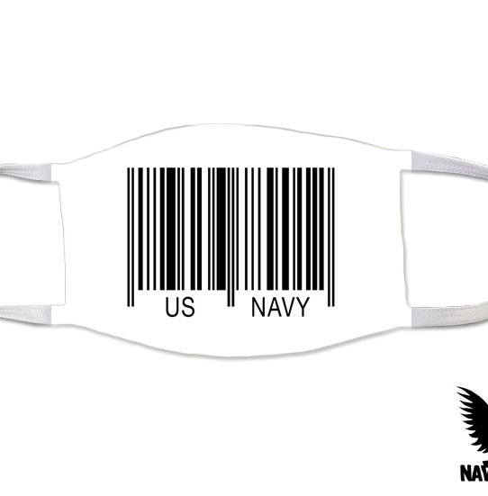 US Navy Bar Code Stamped Covid Mask