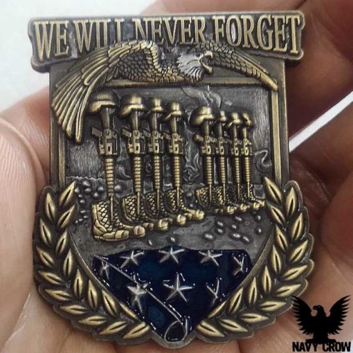 We Will Never Forget Custom Engraved US Navy Challenge Coin