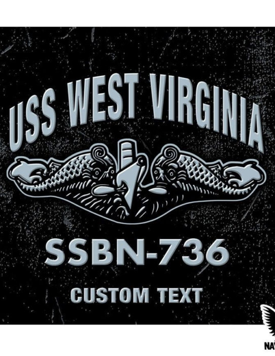 USS West Virginia SSBN-736 Submarine Warfare Insignia Decal