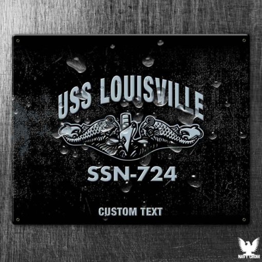 USS Louisville SSN-724 Submarine Vintage US Navy Sign