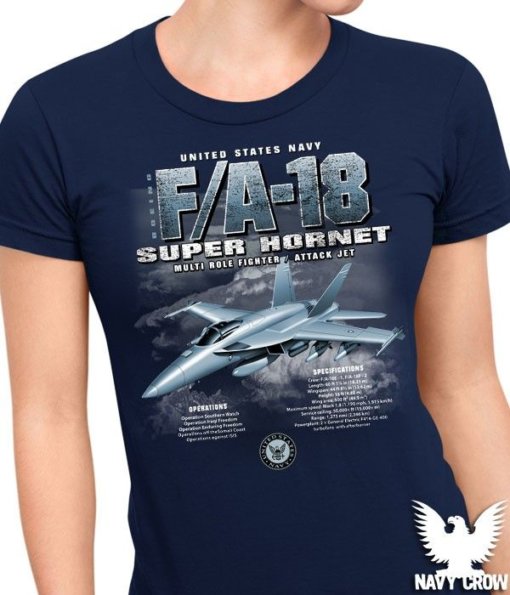 US Navy F18 Super Hornet Fighter Women's Shirt