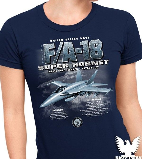 US Navy F18 Super Hornet Fighter Women’s Shirt