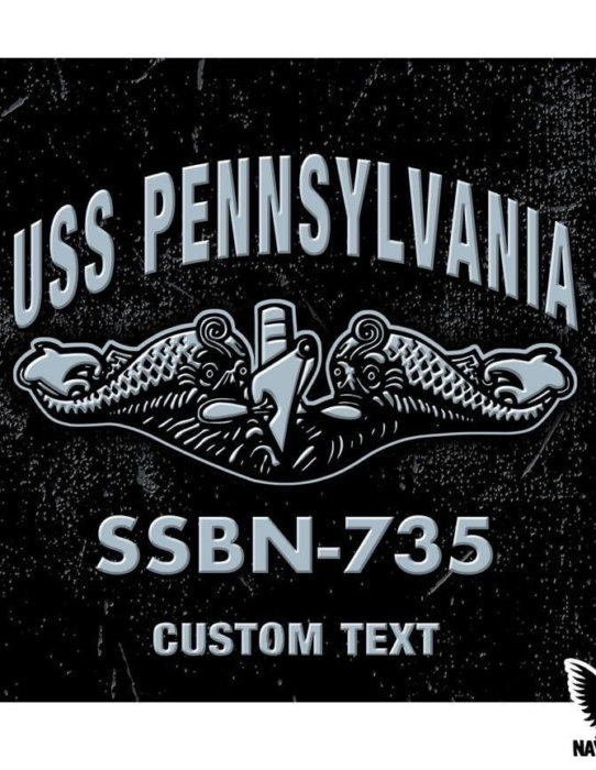 USS Pennsylvania SSBN-735 Submarine Warfare Insignia Decal