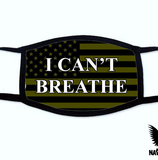 I Can't Breathe US Flag Navy Covid Mask
