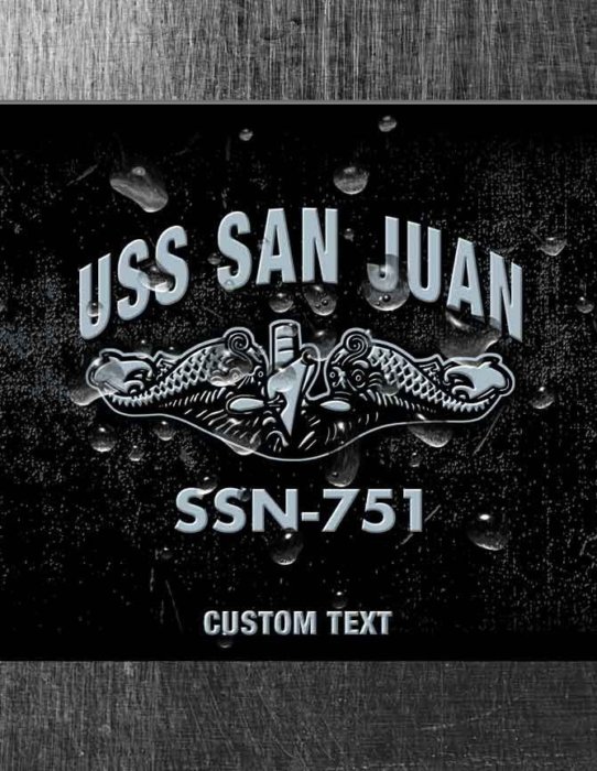 USS San Juan SSN-751 Submarine Vintage US Navy Sign