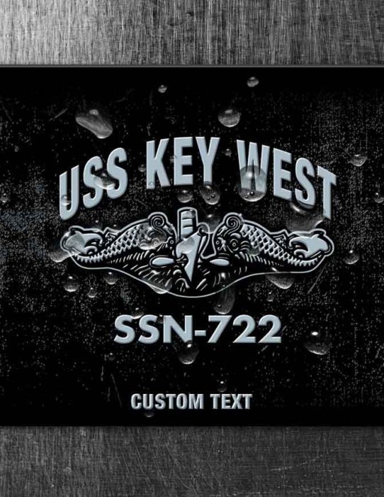 USS Key West SSN-722 Submarine Vintage US Navy Sign
