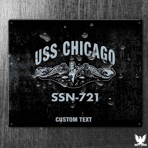 USS Chicago SSN-721 Submarine Vintage US Navy Sign