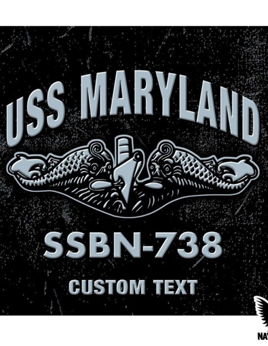USS Maryland SSBN-738 Submarine Warfare Insignia Decal
