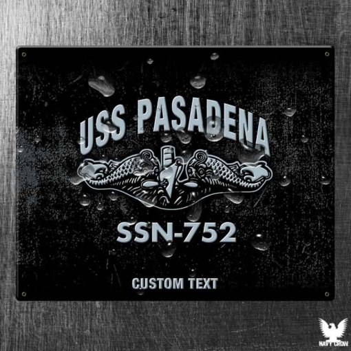 USS Pasadena SSN-752 Submarine Vintage US Navy Sign