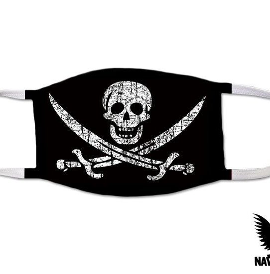 Jolly Roger Pirate US Navy Covid Mask