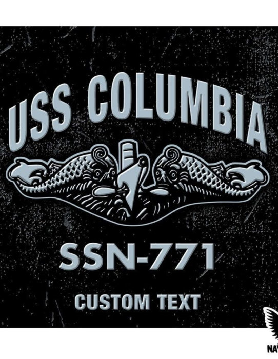 USS Columbia SSN-771 Submarine Warfare Insignia Decal