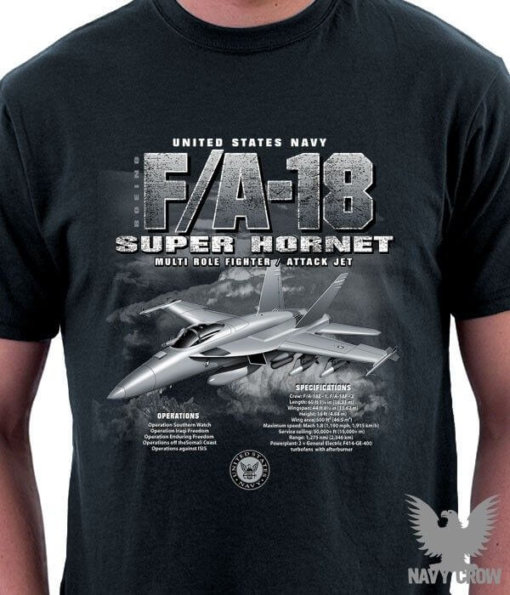 F18 Super Hornet Attack Jet US Navy Shirt