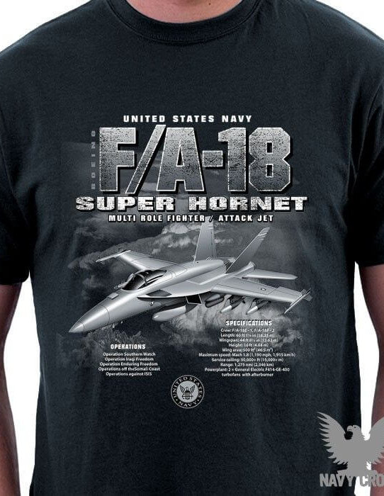 F18 Super Hornet Attack Jet US Navy Shirt