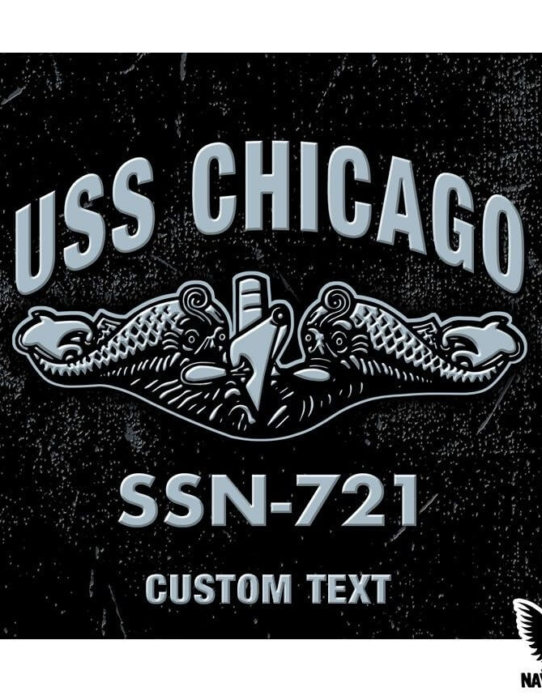 USS Chicago SSN-721 Submarine Warfare Insignia Decal
