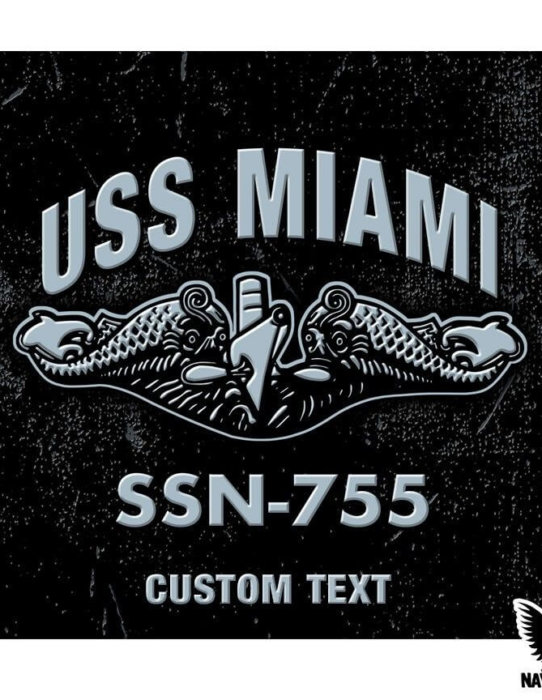 USS Miami SSN-755 Submarine Warfare Insignia Decal