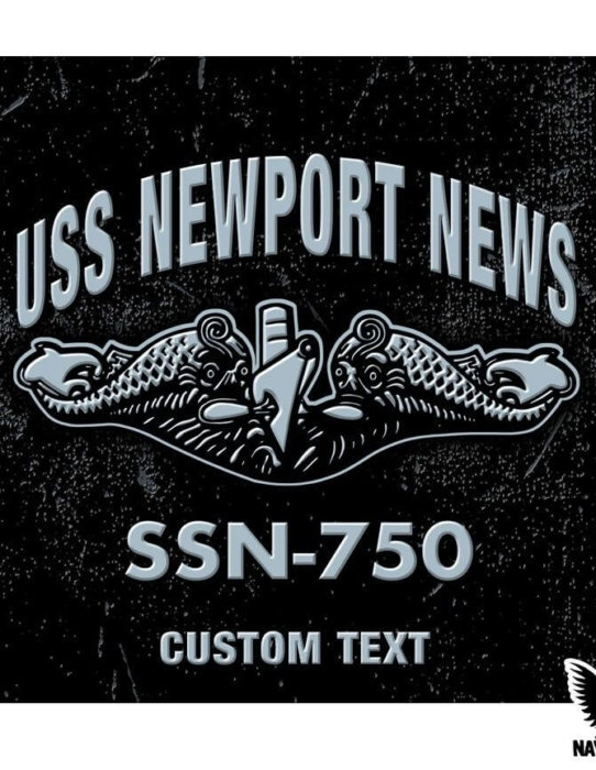 USS Newport News SSN-750 Submarine Warfare Insignia Decal