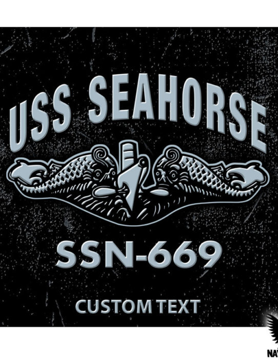 USS Seahorse SSN-669 Submarine Warfare Insignia Decal