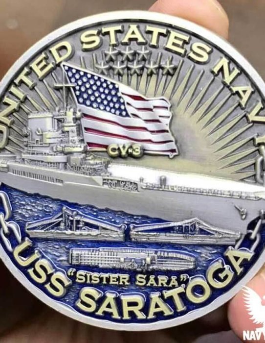 USS Saratoga Warships of World War 2 75th Anniversary Coin