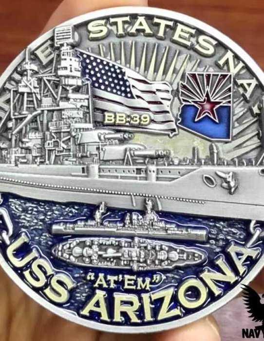 USS Arizona Warships of World War 2 75th Anniversary Coin