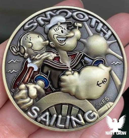 Popeye Smooth Sailing US Navy Flip Coin