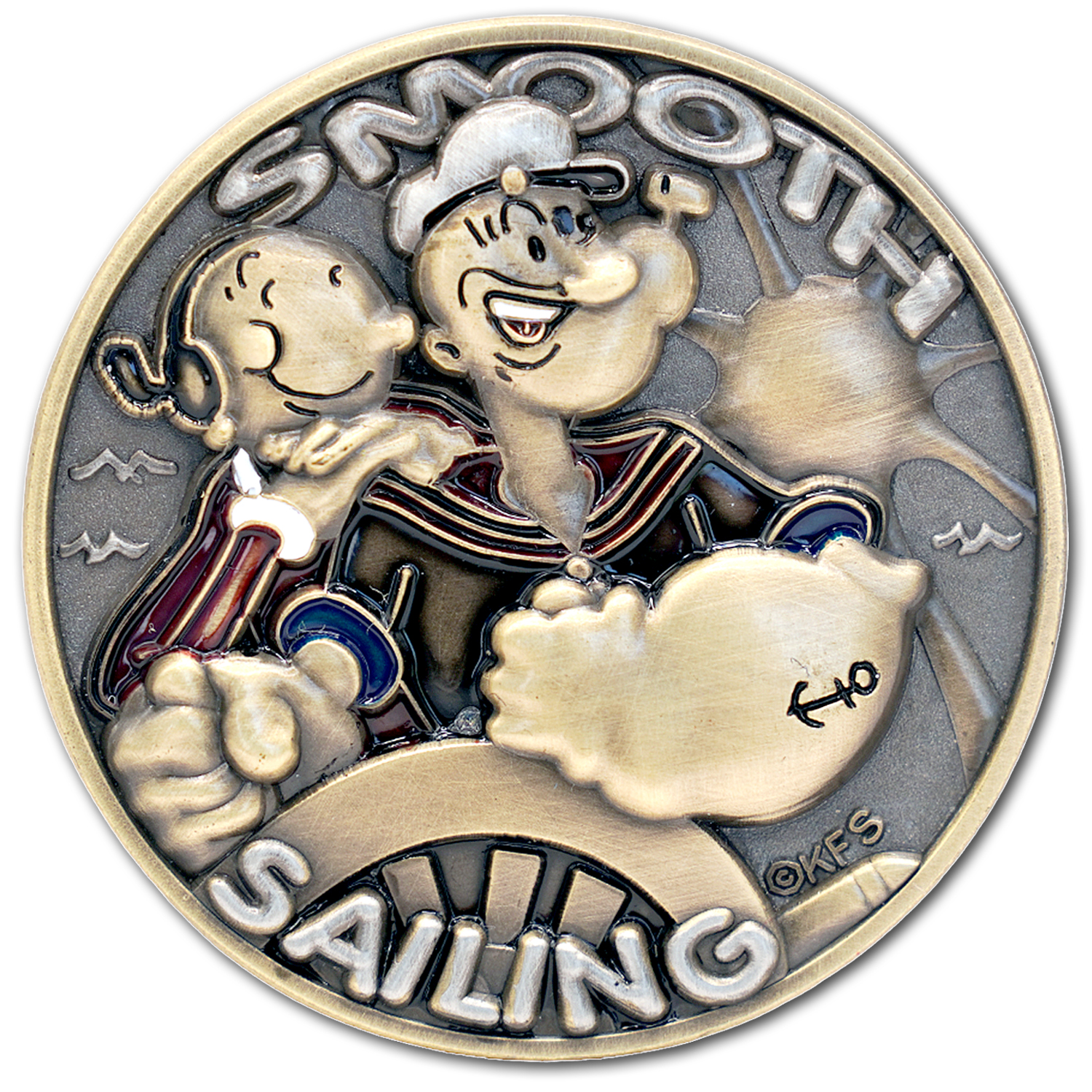 Popeye The Sailor Smooth Sailing Navy Coast Guard Collectible Flip Challenge Coin