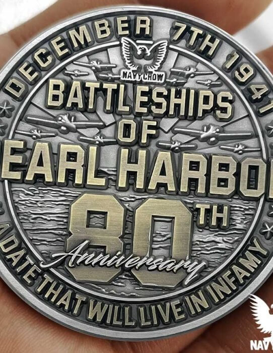 Battleships of Pearl Harbor US Navy Challenge Coins
