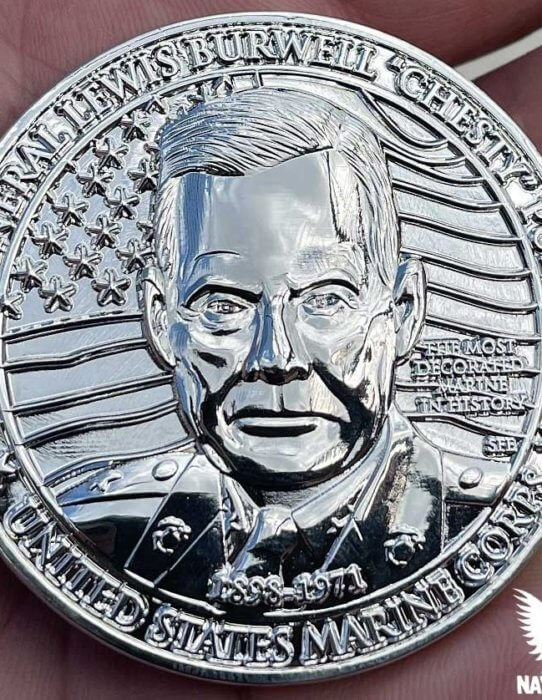 General Lewis Chesty Puller Great American Heroes Sterling Silver Clad Coin