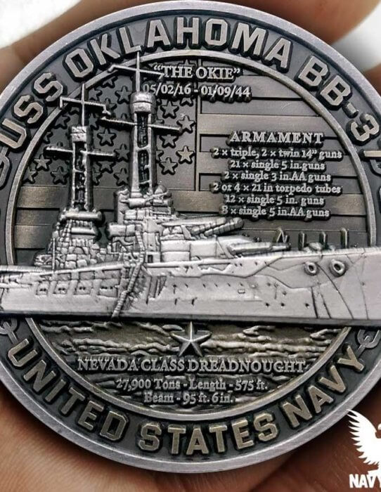 USS Oklahoma Battleships Of Pearl Harbor 80th Anniversary Coin