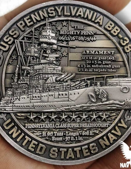 USS Pennsylvania Battleships Of Pearl Harbor 80th Anniversary Coin