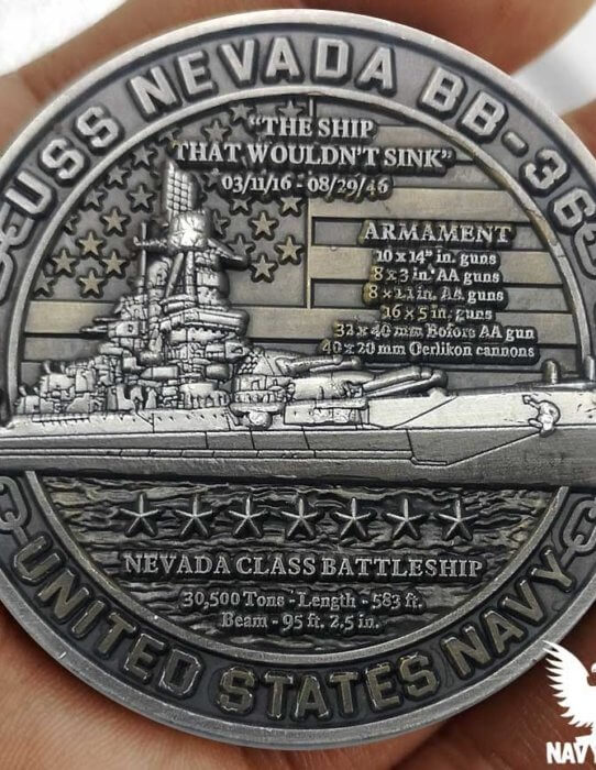 USS Nevada Battleships Of Pearl Harbor 80th Anniversary Coin