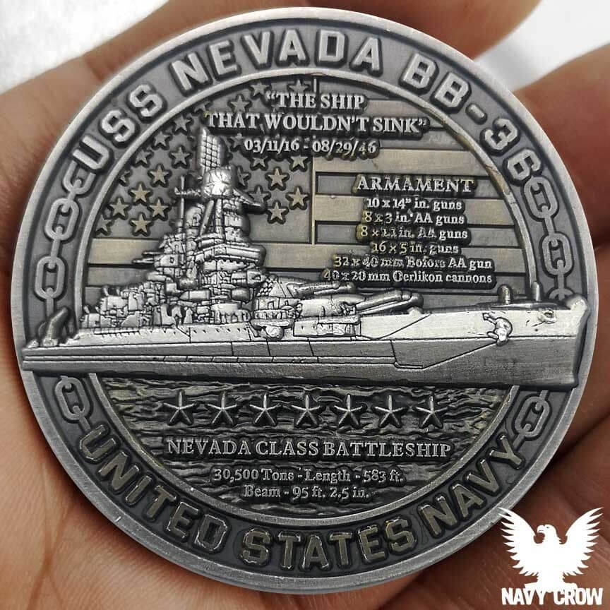 USS Nevada Battleships Of Pearl Harbor 80th Anniversary Coin