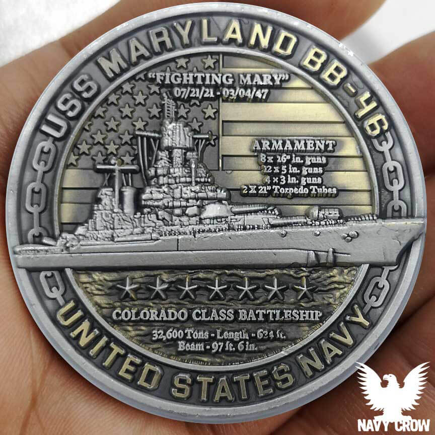 USS Maryland BB-46 Battleships Of Pearl Harbor 80th Anniversary Coin