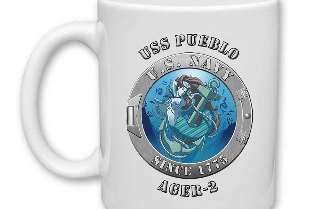USS Pueblo AGER-2 US Navy Mermaid Warship 15 Ounce Coffee Mug