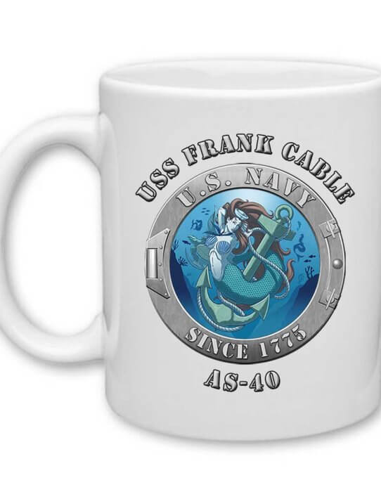 USS Frank Cable AS-40 US Navy Mermaid Warship 15 Ounce Coffee Mug