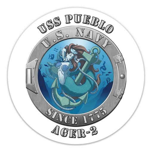 USS Pueblo AGER-2 US Navy Mermaid Anchor Decal