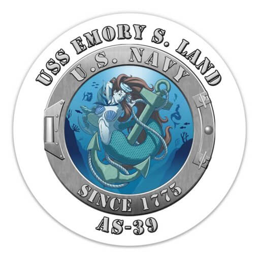 USS Emory S Land AS-39 US Navy Mermaid Anchor Decal