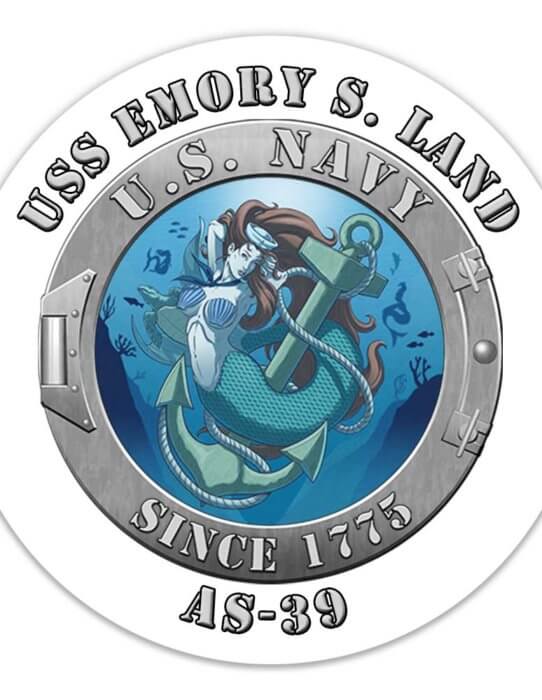 USS Emory S Land AS-39 US Navy Mermaid Anchor Decal