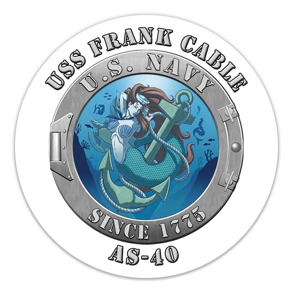 USS Frank Cable AS-40 US Navy Mermaid Anchor Decal