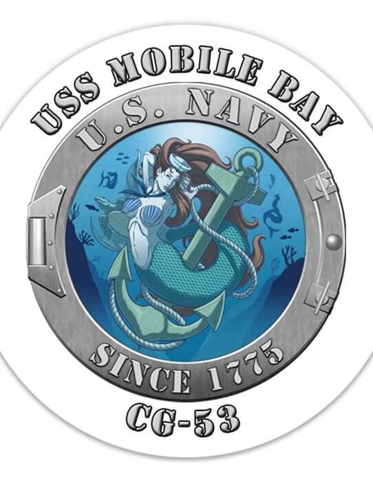 USS Mobile Bay CG-53 US Navy Mermaid Anchor Decal