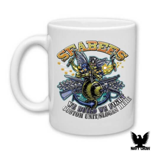 Seabee We Build We Fight Personalized 15 Ounce Coffee Mug
