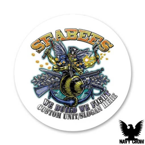 Seabee We Build We Fight US Navy Mermaid Anchor Decal