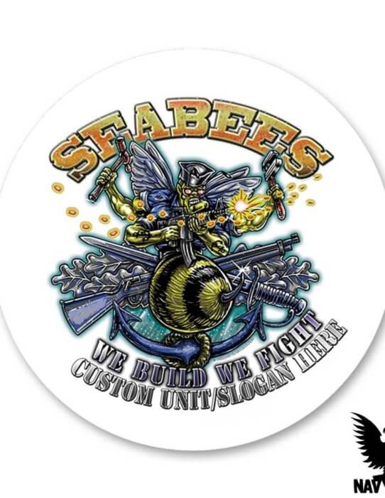 Seabee We Build We Fight US Navy Mermaid Anchor Decal