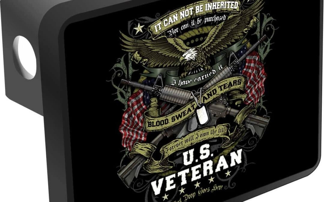 US Veteran Blood Sweat Tears Trailer Hitch Cover