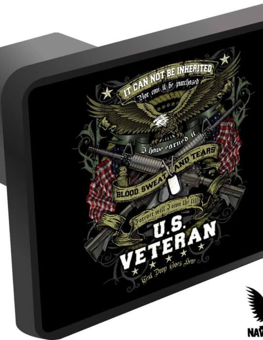 US Veteran Blood Sweat Tears Trailer Hitch Cover