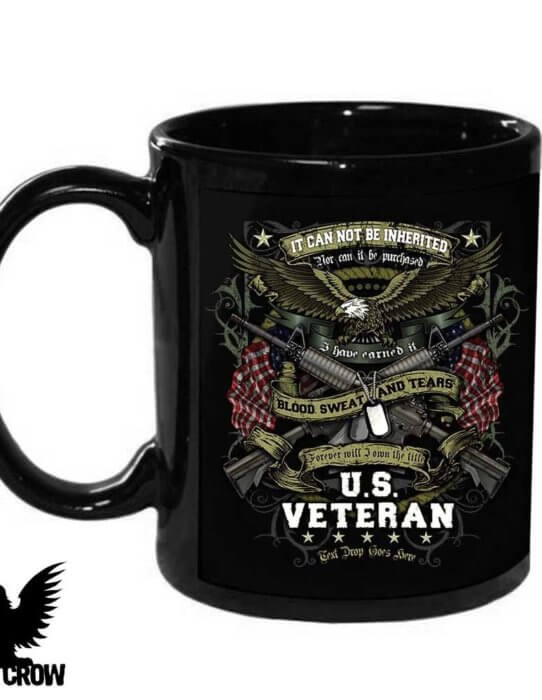 US Veteran Blood Sweat Tears Personalized 15 Ounce Coffee Mug