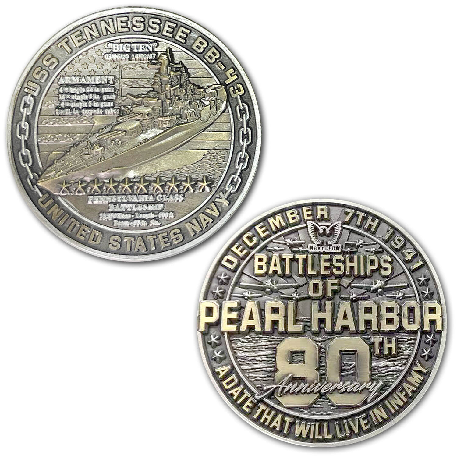 送料無料】純銅 US NAVY USS 戦艦 ミズーリ 銅 コイン メダル マィティ モー アメリカ海軍 米