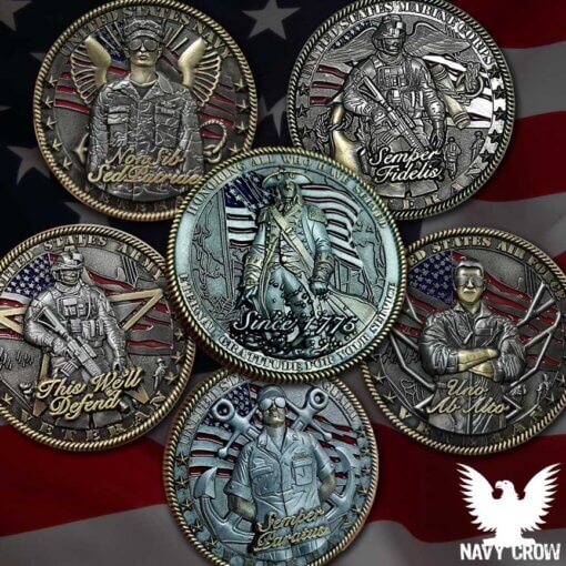 US Military Veteran Challenge Coin Set