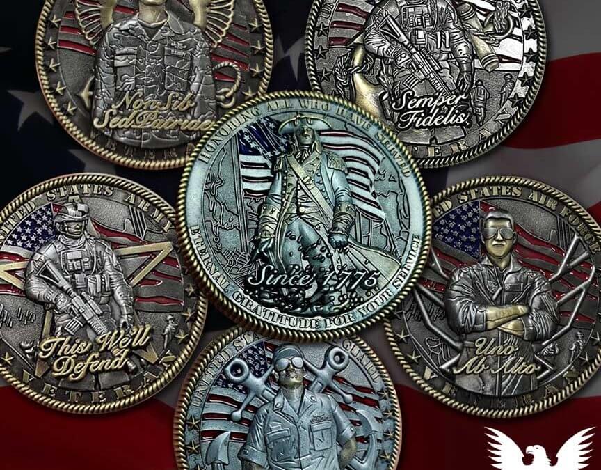US Military Veteran Challenge Coin Set