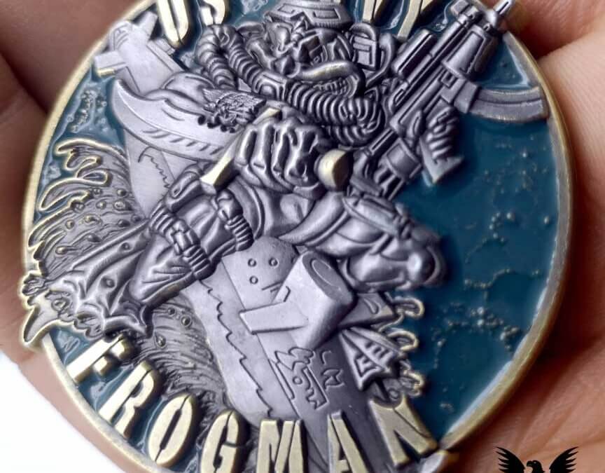 US Navy SEAL Frogman Custom Engraved Challenge Coin