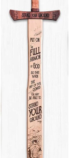 Full Armor of God Ephesians Wooden Custom Sword